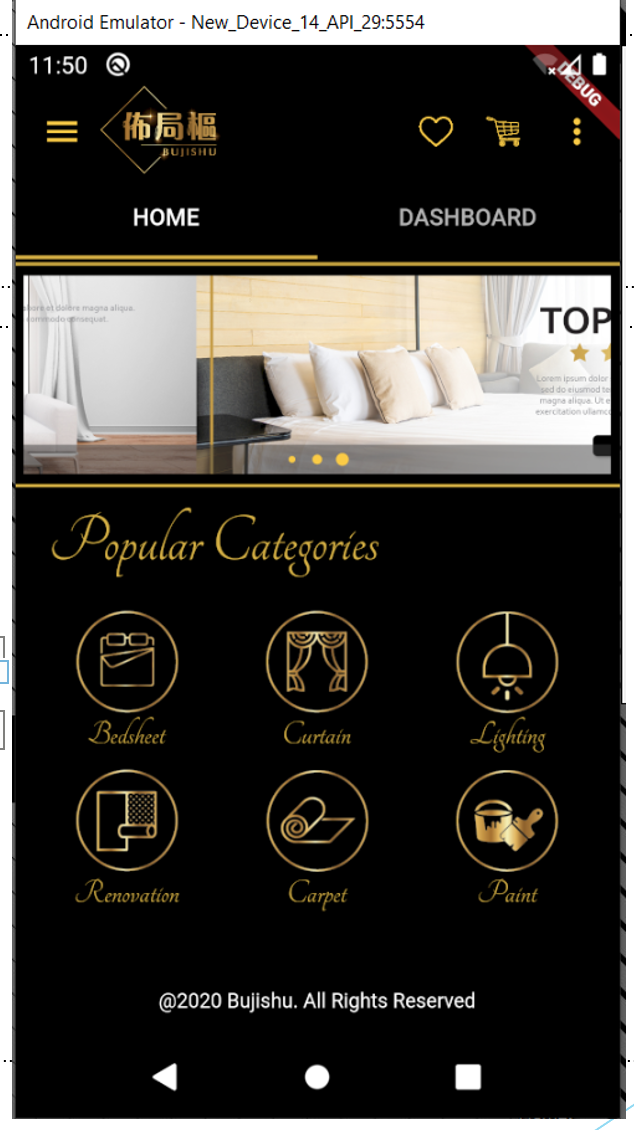 Home & Categories — Browse Bedsheet, Curtain, Lighting, Renovation, Carpet & Paint