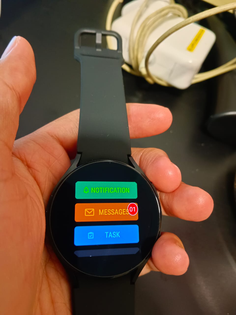 Home Screen — Quick access to Notifications, Messages & Tasks on wearable